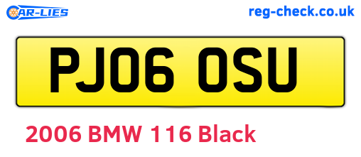 PJ06OSU are the vehicle registration plates.