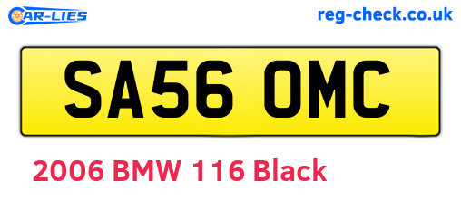 SA56OMC are the vehicle registration plates.