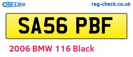 SA56PBF are the vehicle registration plates.