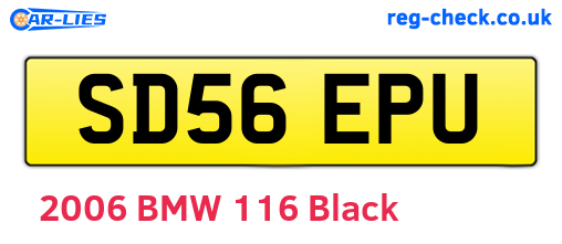 SD56EPU are the vehicle registration plates.