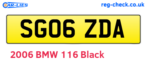 SG06ZDA are the vehicle registration plates.