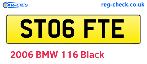 ST06FTE are the vehicle registration plates.