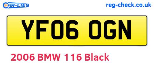 YF06OGN are the vehicle registration plates.