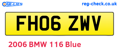 FH06ZWV are the vehicle registration plates.