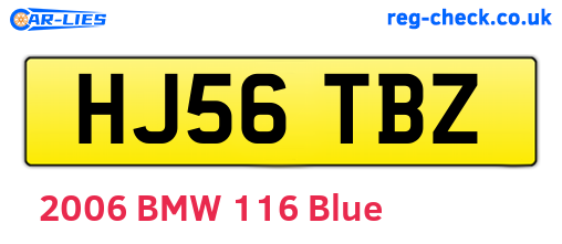 HJ56TBZ are the vehicle registration plates.