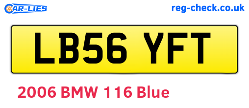 LB56YFT are the vehicle registration plates.