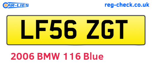 LF56ZGT are the vehicle registration plates.