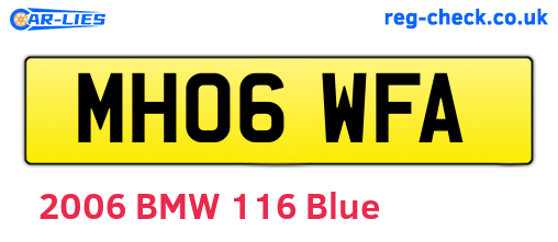 MH06WFA are the vehicle registration plates.