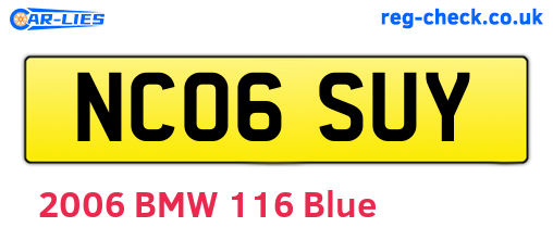 NC06SUY are the vehicle registration plates.