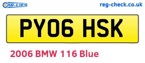 PY06HSK are the vehicle registration plates.