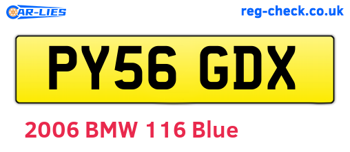 PY56GDX are the vehicle registration plates.