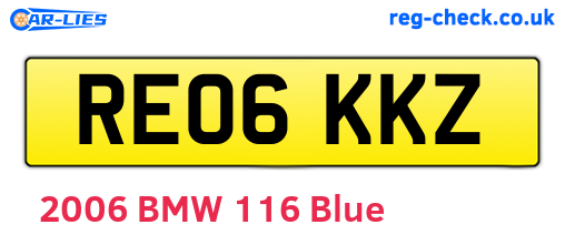 RE06KKZ are the vehicle registration plates.