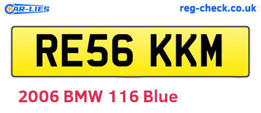 RE56KKM are the vehicle registration plates.