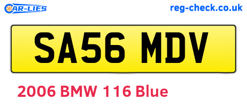SA56MDV are the vehicle registration plates.