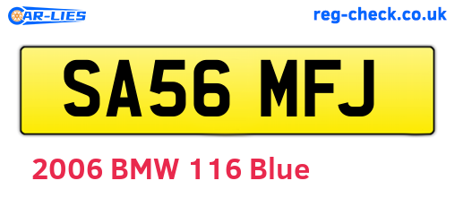 SA56MFJ are the vehicle registration plates.