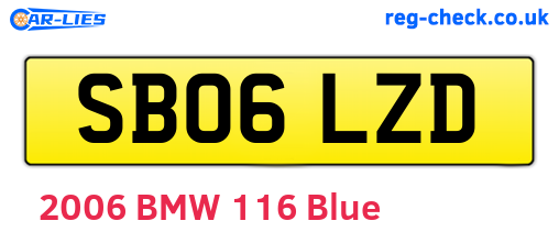 SB06LZD are the vehicle registration plates.