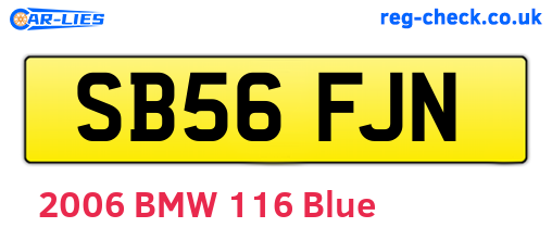 SB56FJN are the vehicle registration plates.