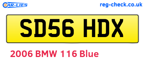 SD56HDX are the vehicle registration plates.