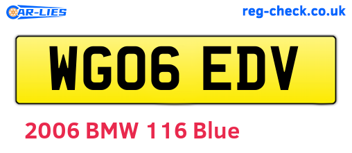 WG06EDV are the vehicle registration plates.