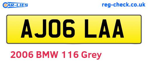 AJ06LAA are the vehicle registration plates.
