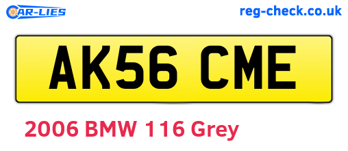 AK56CME are the vehicle registration plates.