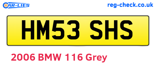 HM53SHS are the vehicle registration plates.