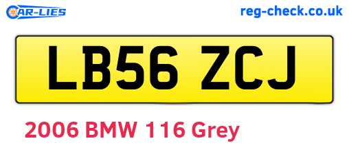 LB56ZCJ are the vehicle registration plates.