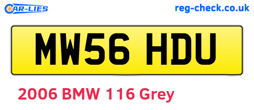 MW56HDU are the vehicle registration plates.