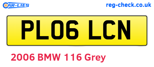 PL06LCN are the vehicle registration plates.