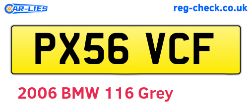 PX56VCF are the vehicle registration plates.