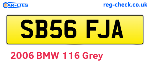 SB56FJA are the vehicle registration plates.