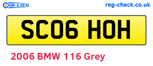 SC06HOH are the vehicle registration plates.