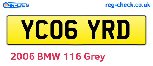 YC06YRD are the vehicle registration plates.