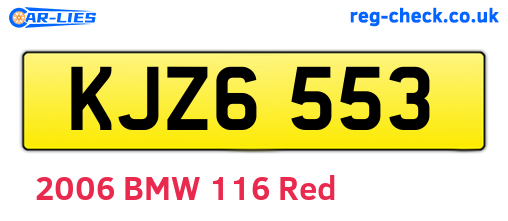 KJZ6553 are the vehicle registration plates.
