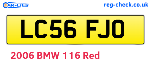LC56FJO are the vehicle registration plates.