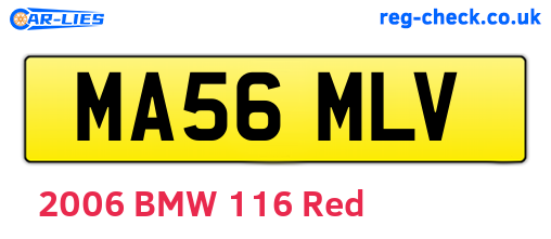 MA56MLV are the vehicle registration plates.