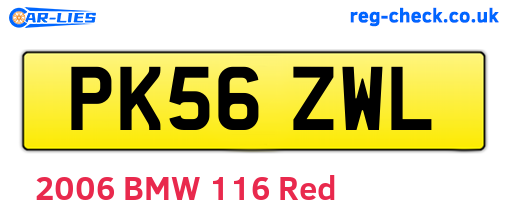 PK56ZWL are the vehicle registration plates.
