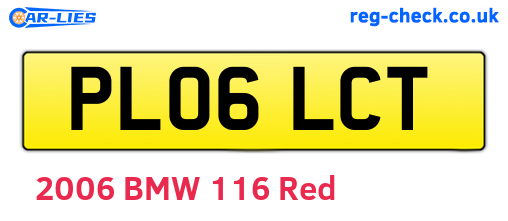 PL06LCT are the vehicle registration plates.