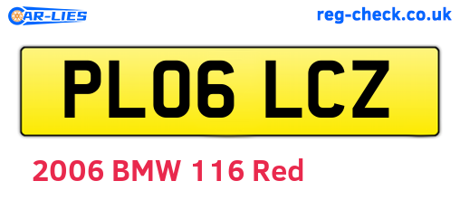 PL06LCZ are the vehicle registration plates.