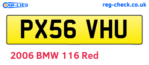 PX56VHU are the vehicle registration plates.
