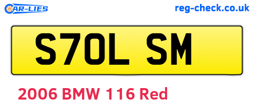 S70LSM are the vehicle registration plates.