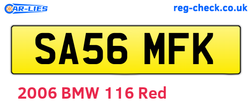 SA56MFK are the vehicle registration plates.