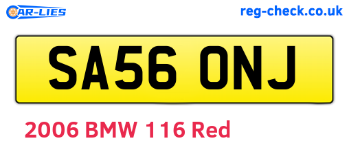 SA56ONJ are the vehicle registration plates.
