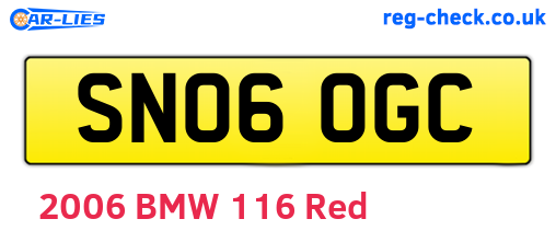 SN06OGC are the vehicle registration plates.