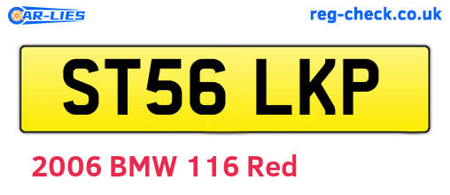 ST56LKP are the vehicle registration plates.