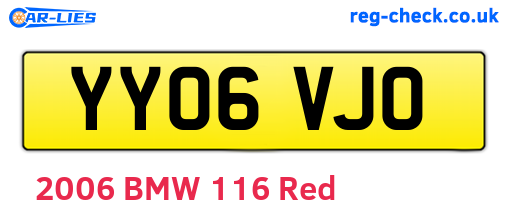 YY06VJO are the vehicle registration plates.
