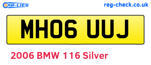MH06UUJ are the vehicle registration plates.