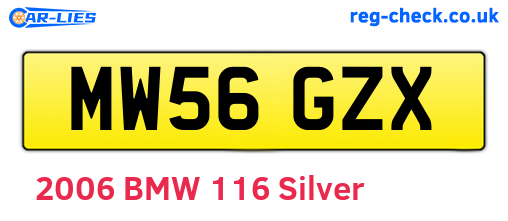 MW56GZX are the vehicle registration plates.