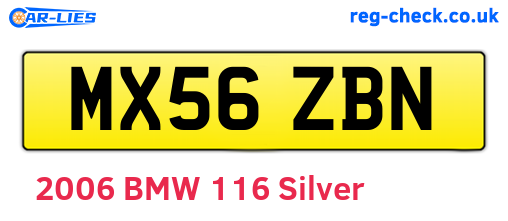 MX56ZBN are the vehicle registration plates.