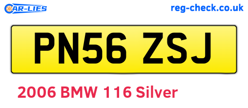 PN56ZSJ are the vehicle registration plates.